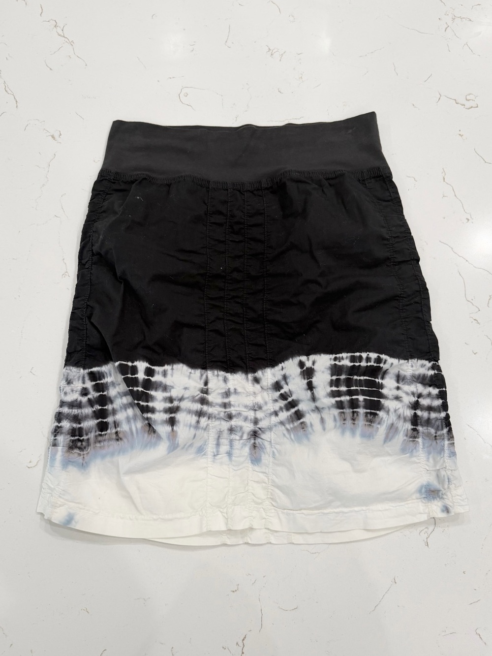XCVI Trace Skirt Black White Tie Dye Ruched Boho Y2K Style Boho Artisan